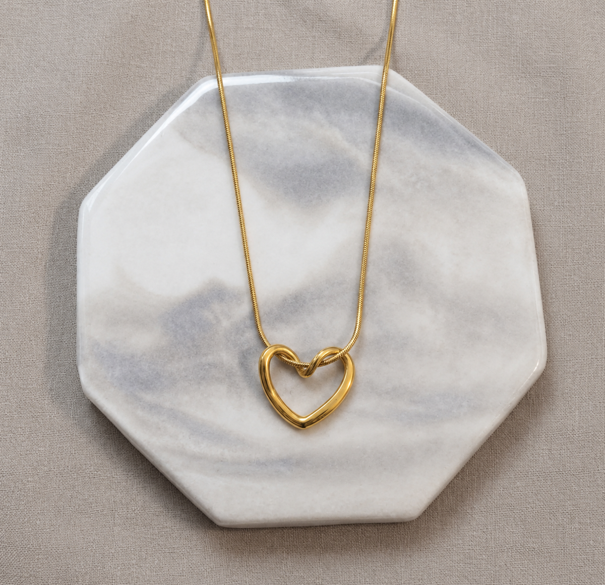 Gold Plated Heart Shape Necklace Chain