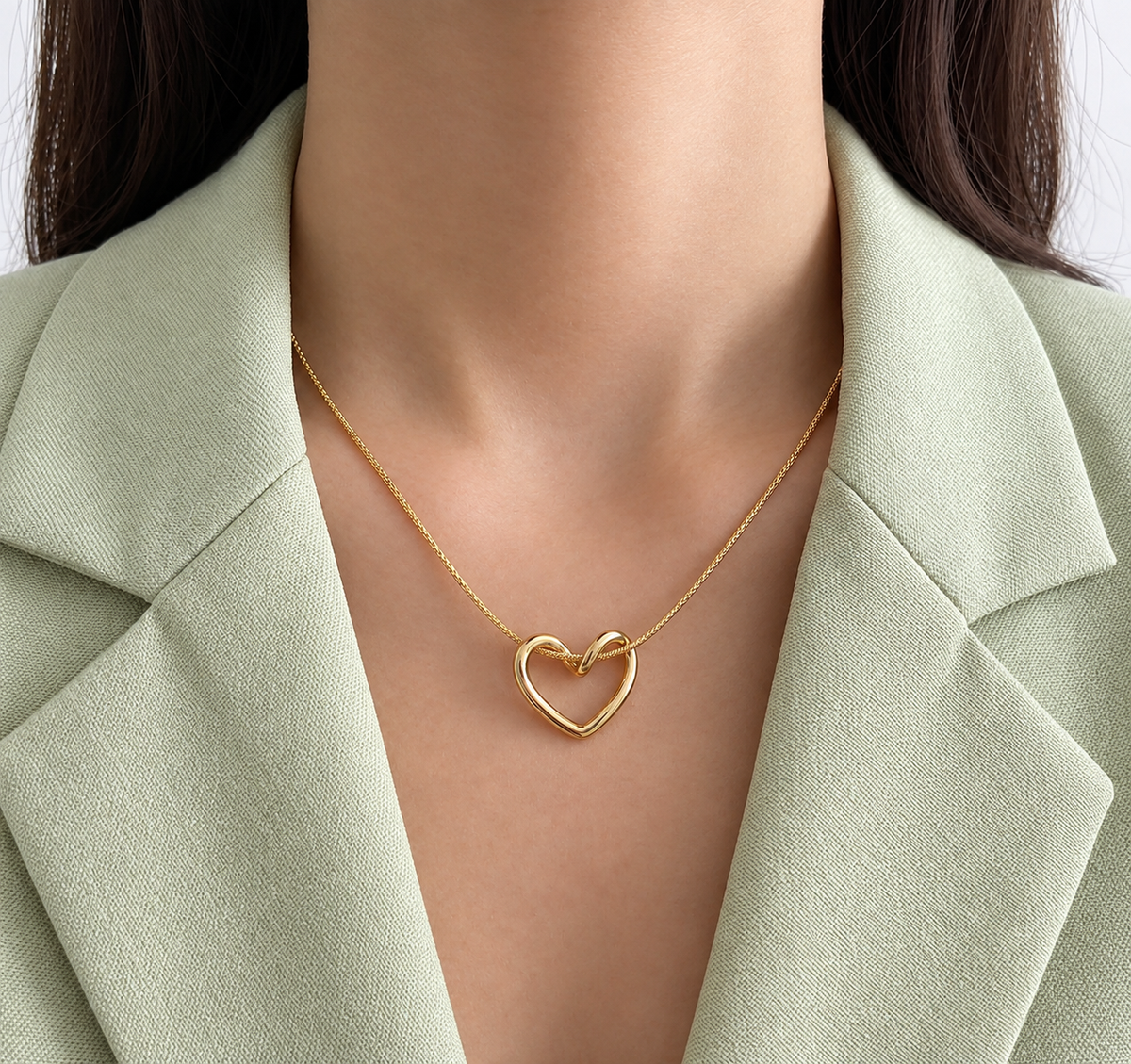 Gold Plated Heart Shape Necklace Chain