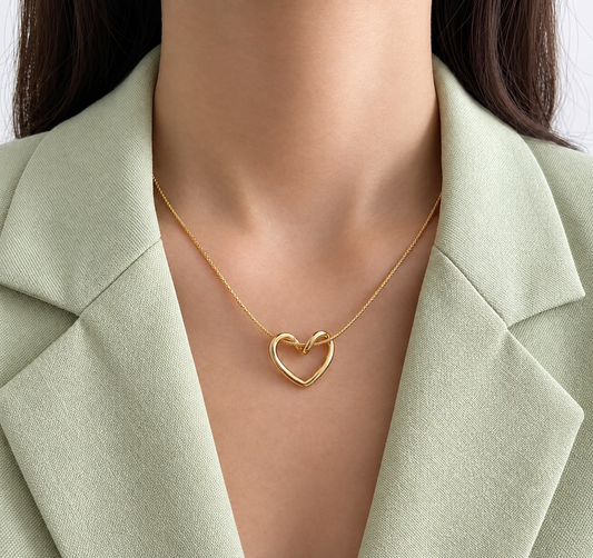 Gold Plated Heart Shape Necklace Chain