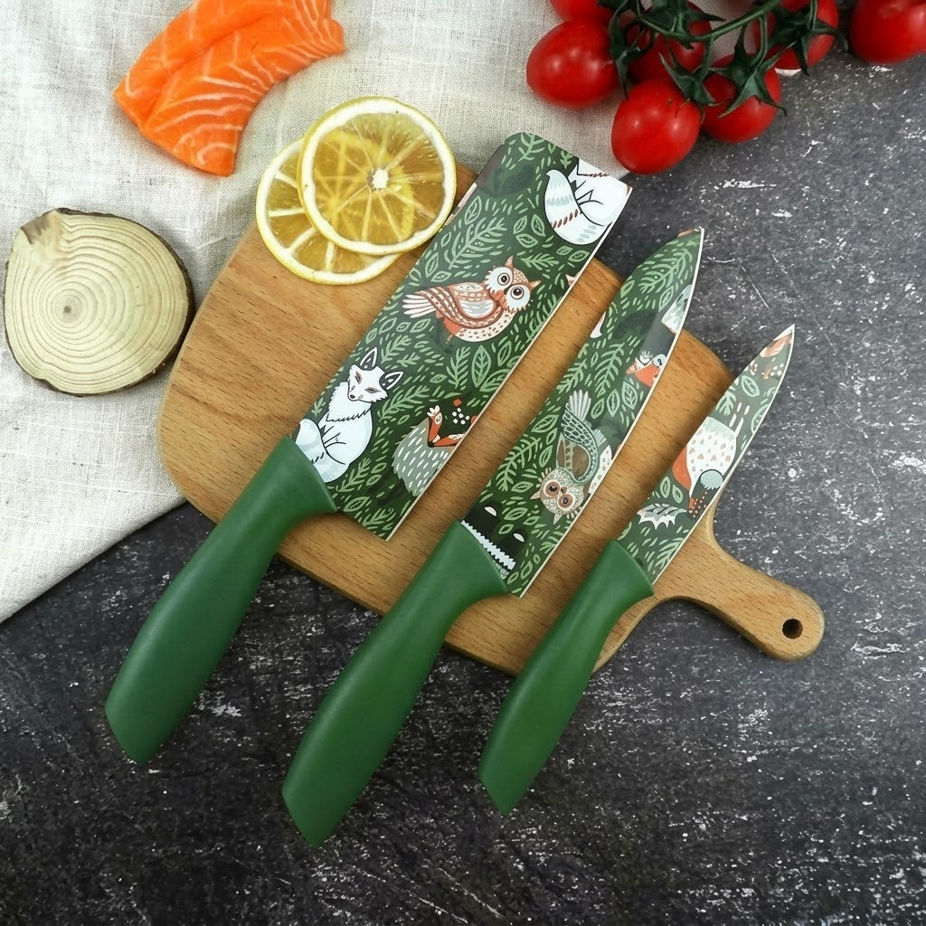 Floral Print Knife Set
