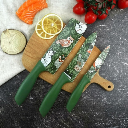 Floral Print Knife Set